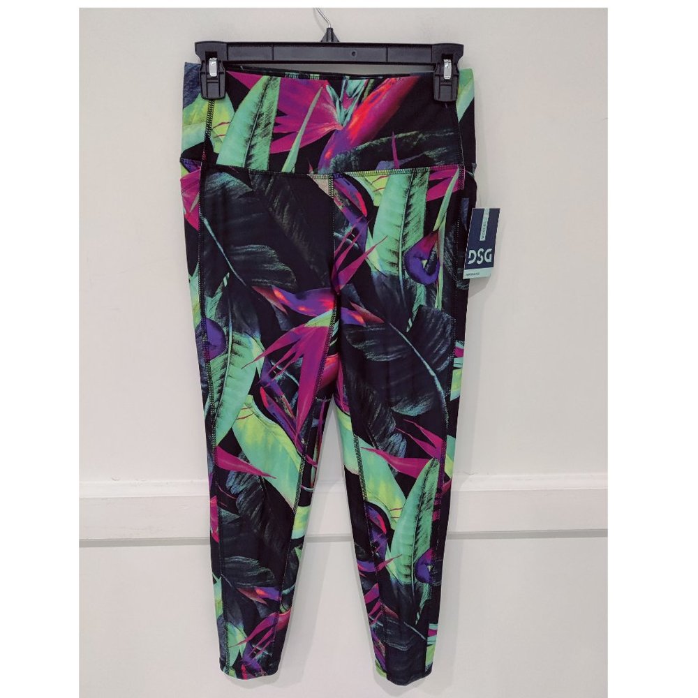 NWT DSG Women's Performance 7/8 Legging Tropical Size S Gym Activewear $40 JK676